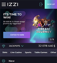 IZZI Casino Screenshot