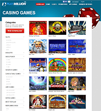PlayMillion Casino Screenshot
