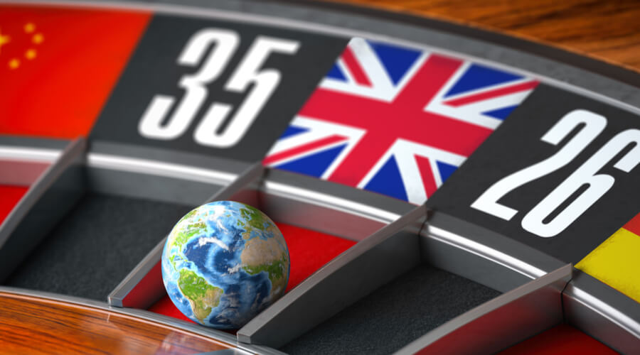 best casino games for UK flag roulette and Earth shaped ball