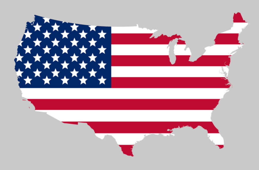 Best US Casinos Map with Flag